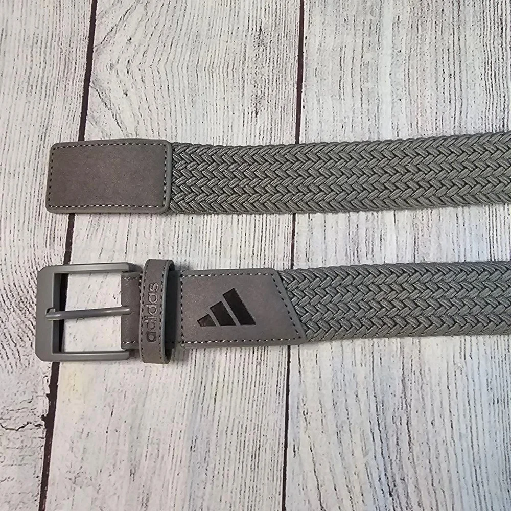 Men's Adidas Gray Braided Belt One Size - Picture 3 of 9